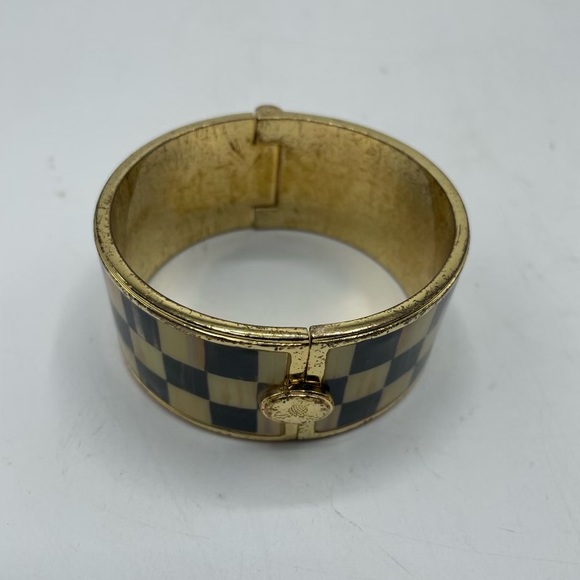 Mackenzie-Childs wide cuff Courtly Check bracelet w box - Picture 5 of 5